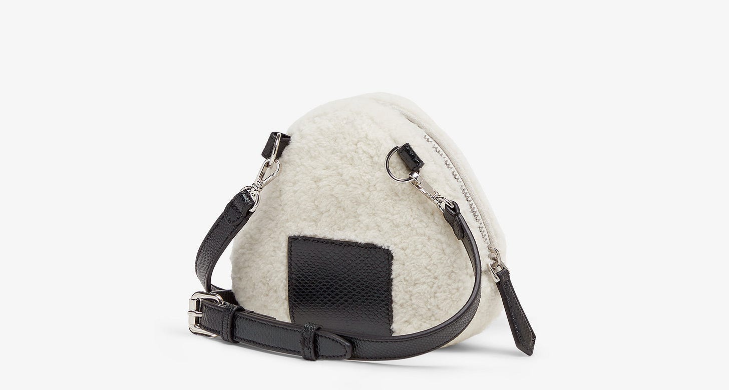 Onigiri Bag Fur White | Fendi