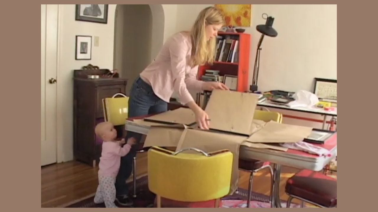 artist mother with toddler