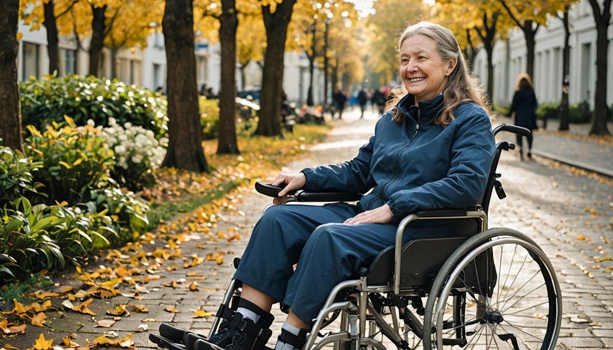 Woman in wheelchair