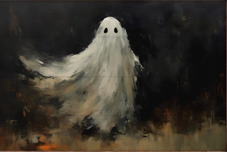 " Ghost Portrait ", 16" H x 24" W