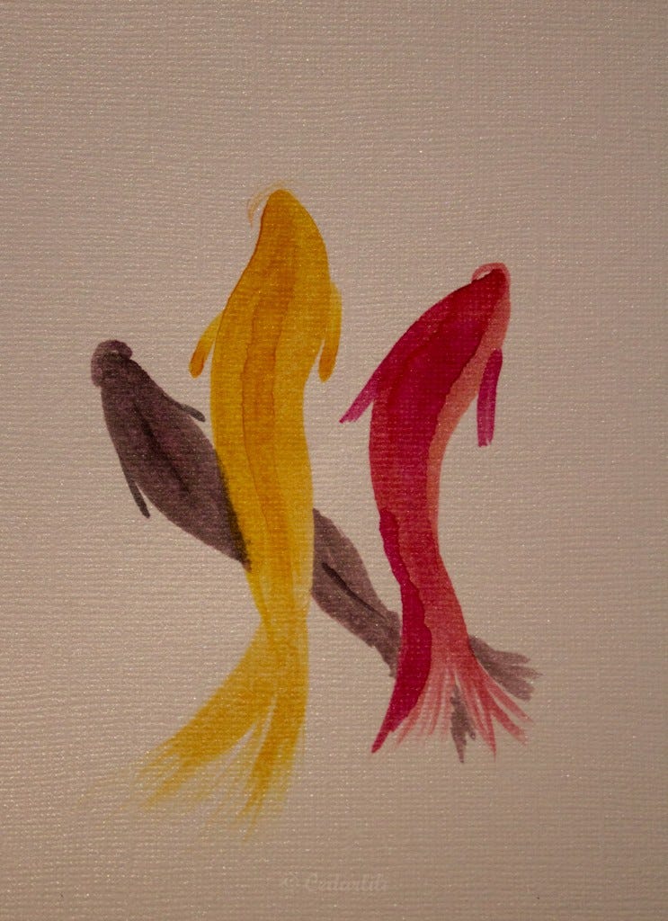 sumi goldfish painting