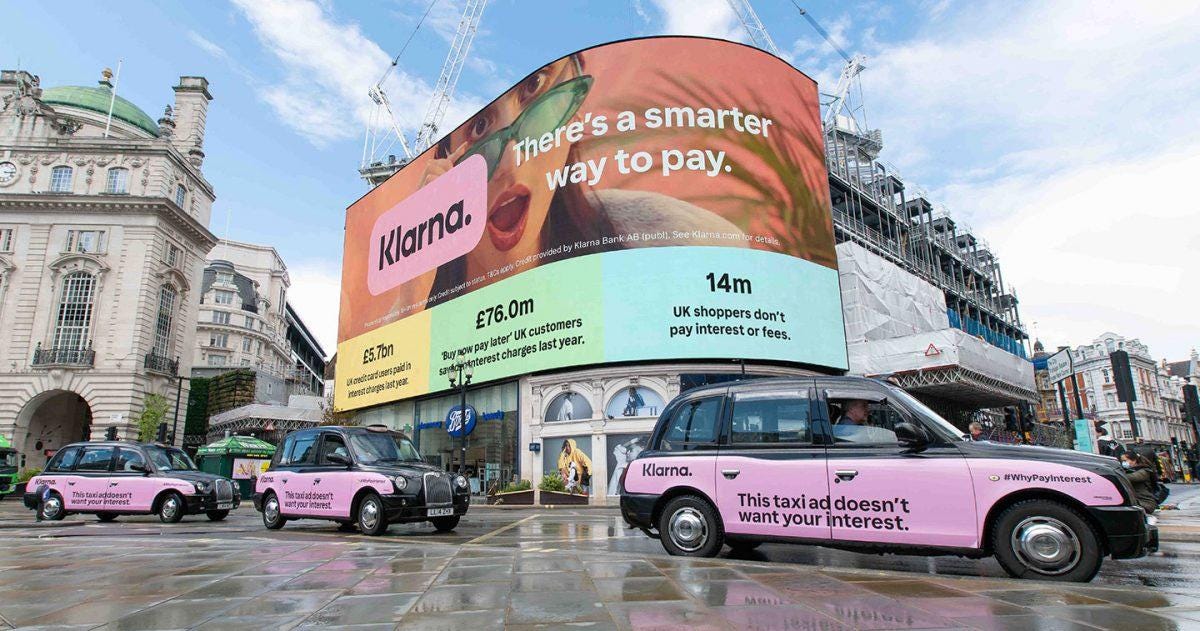 A Klarna ad campaign in London
