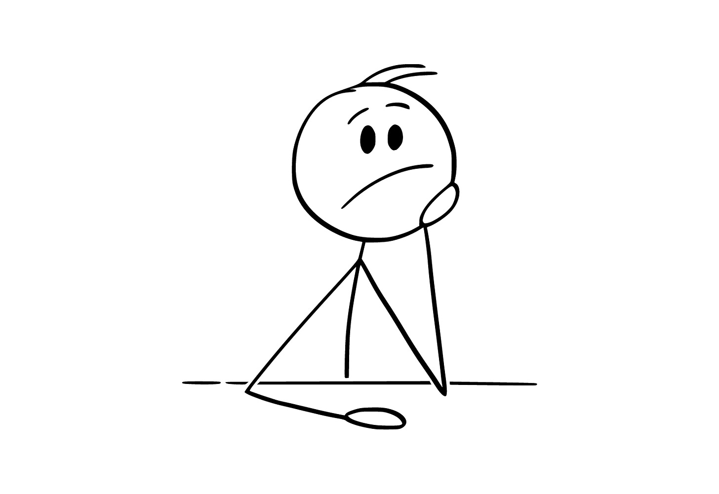 Image shows a stick figure looking contemplative.