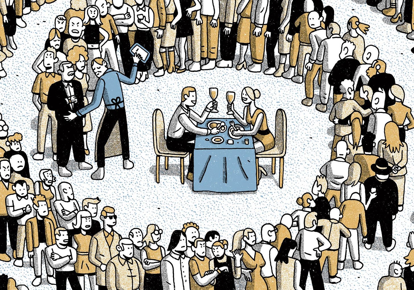 This image may contain Human Person Book Comics Advertisement Poster and Crowd