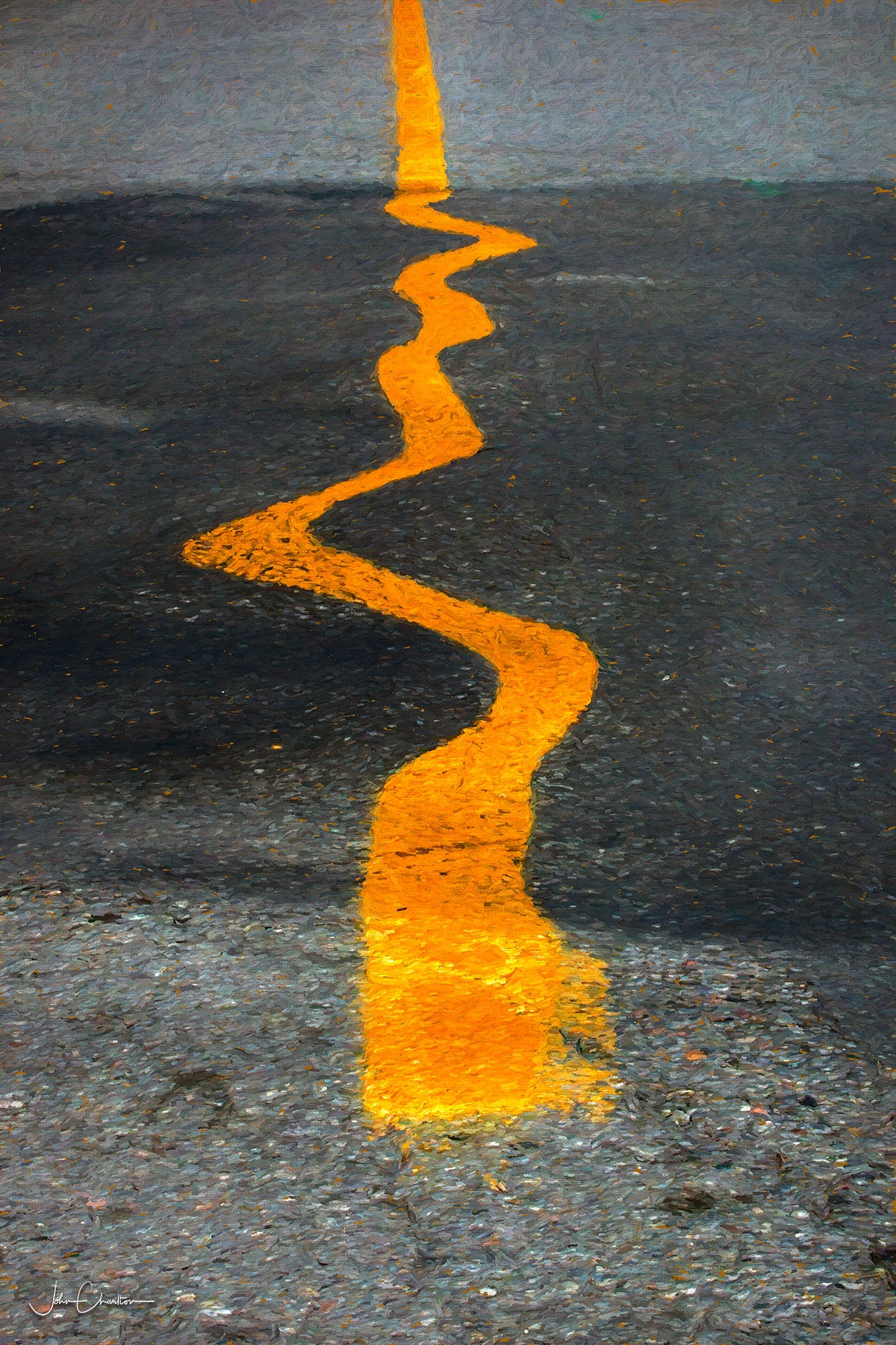 Photo of a drunken yellow line