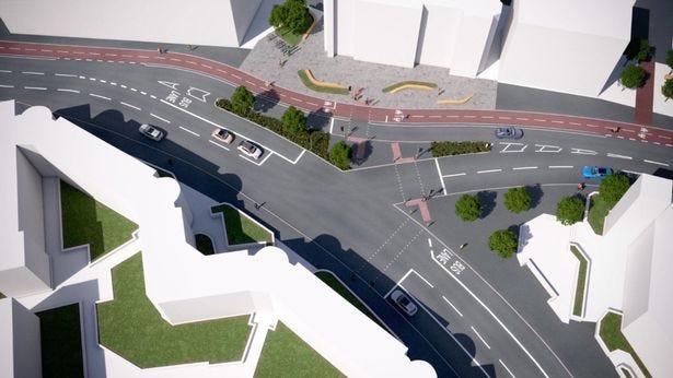 Maryhill Road designs for new cycle paths.