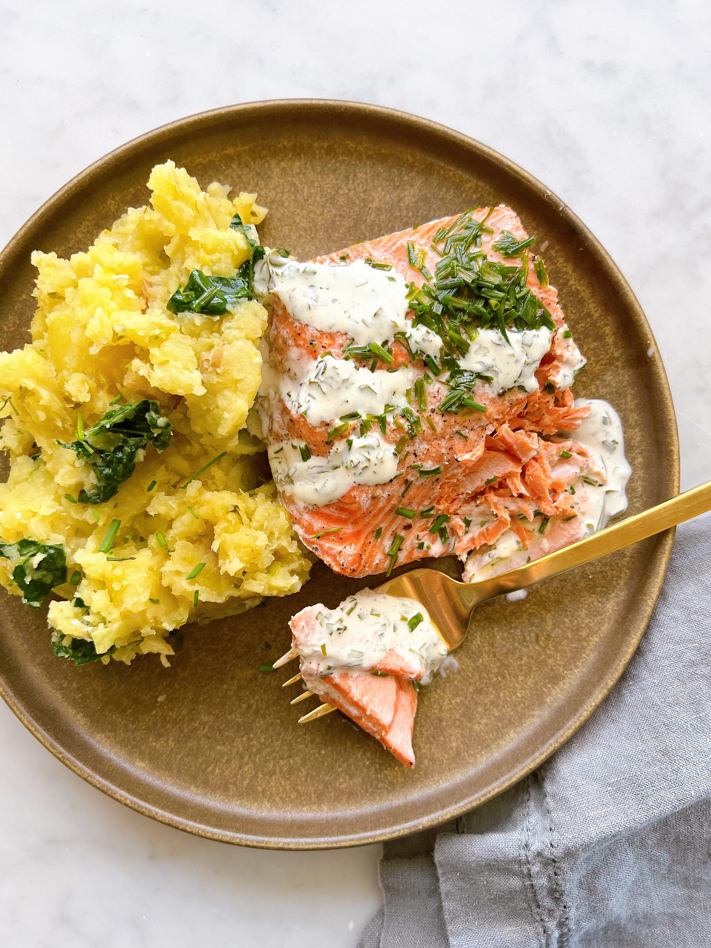 instant pot salmon with mashed potatoes