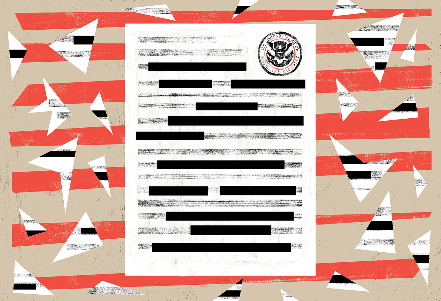 Illustration of a redacted government letter