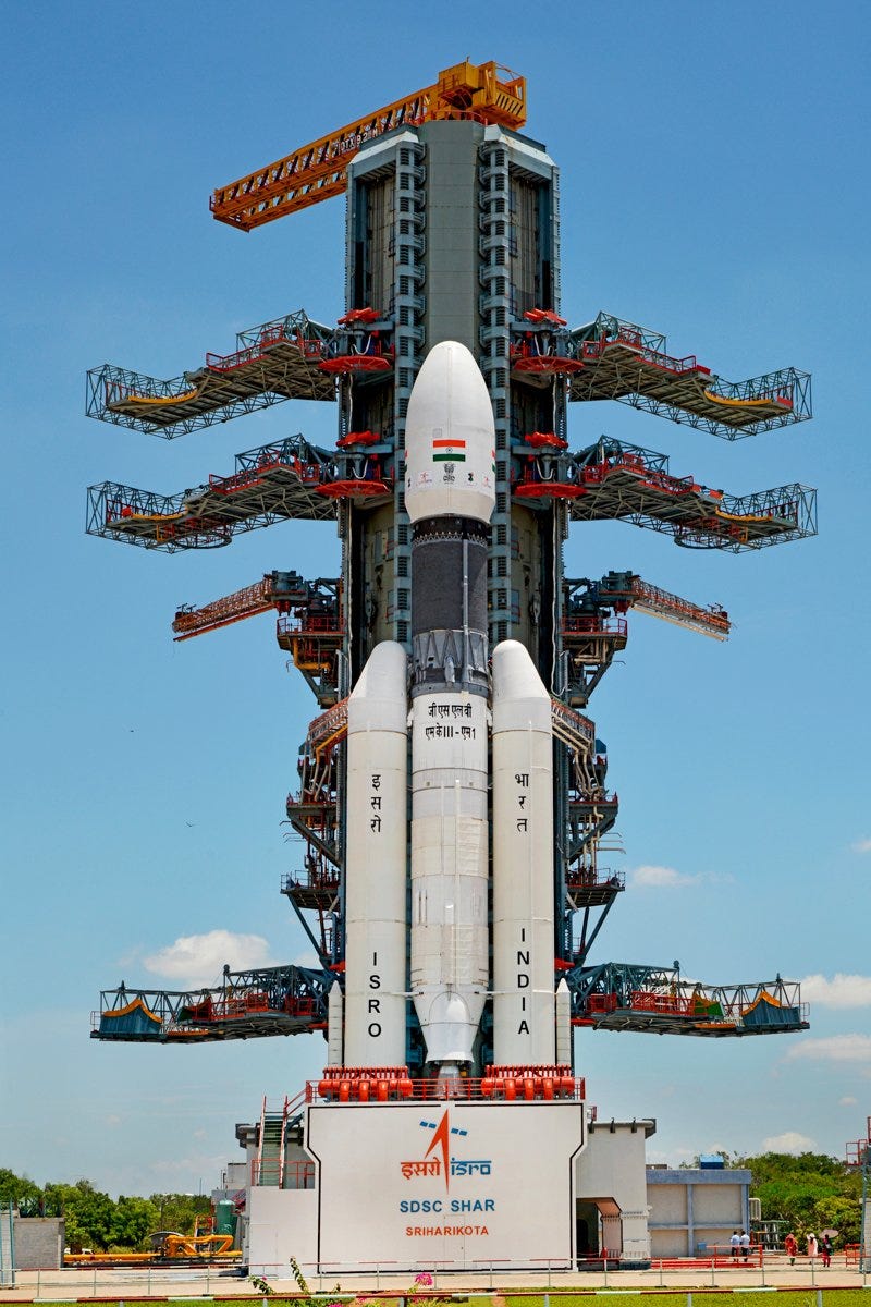 Chandrayaan_2_Module_on_GSLV_MK_III_at_Satish_Dhawan_Space_Centre_Second_Launch_Pad