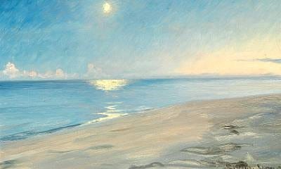 Moon light at Skagen beach by Peder Severin Krøyer on artnet