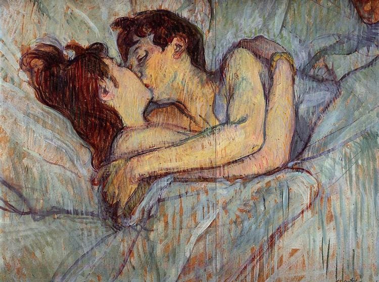 In Bed, The Kiss, 1892 - Henri de Toulouse-Lautrec - WikiArt.org