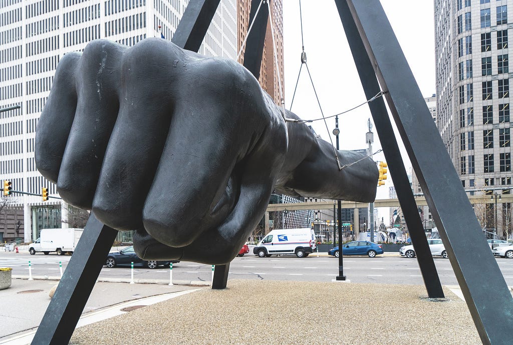 The Fist, monument to Joe Louis, by Robert Graham, 5 Woodward Ave., Detroit  | Library of Congress