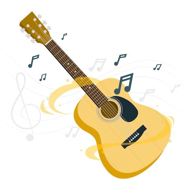 Acoustic guitar concept illustration