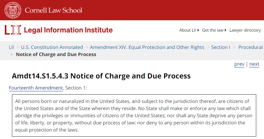 Due Process Notice