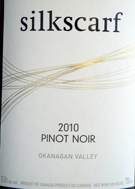 Silkscarf Pinot Noir 2010 Label - BC Pinot Noir Tasting Review 20