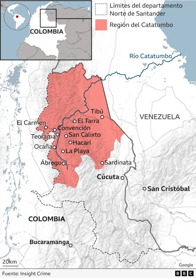 Mapa del Catatumbo