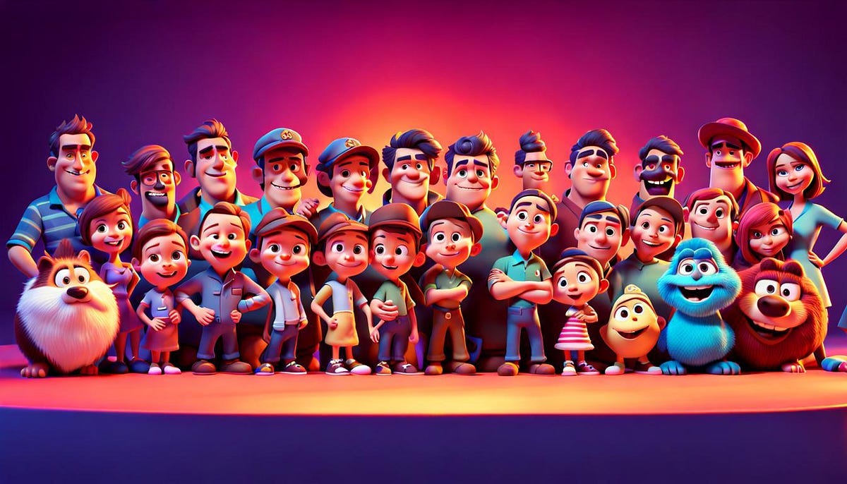 Group of friends and family Pixar, Disney