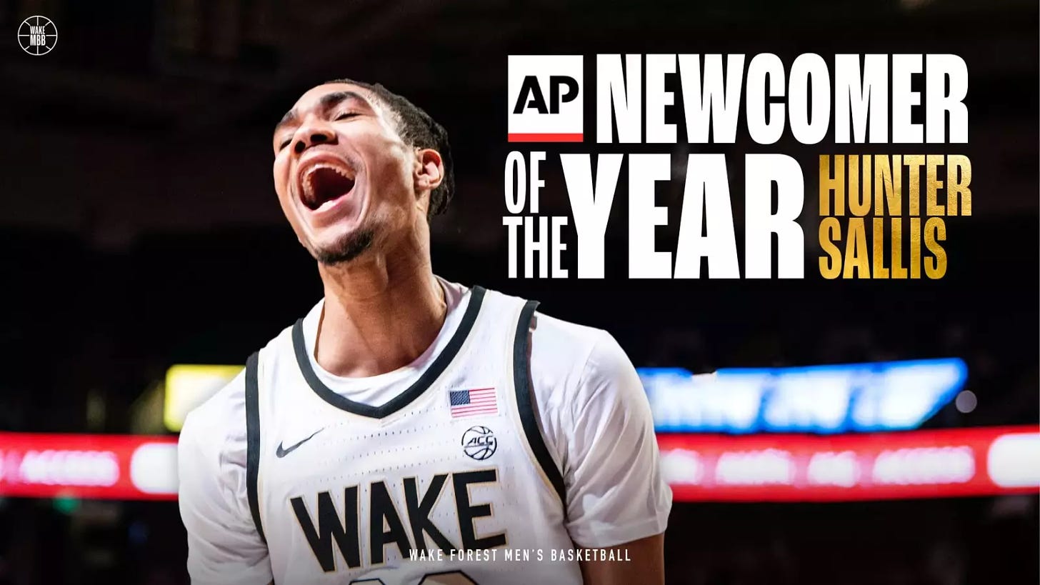 Sallis Named Associated Press ACC Newcomer of the Year - Wake Forest  University Athletics