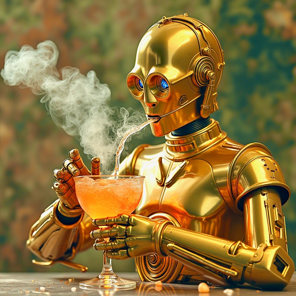 A robot drinking a drink

AI-generated content may be incorrect.