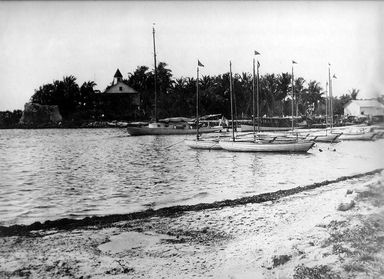 Brickell Point in 1874 from the north bank of the Miami River.