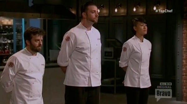 doug george melissa on bottom for top chef boston 2015 images