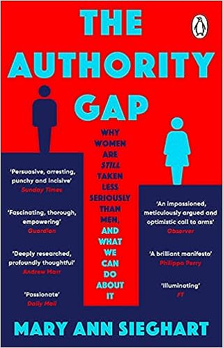 Image of the blue and red front cover of The Authority Gap book by Mary Ann Sieghart, available on Amazon.com