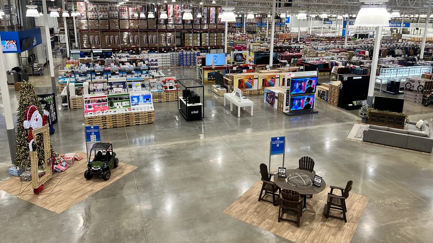 Online-only items will be on display in Sam's Club's new location in the Dallas area. The items will range from a 12-foot Christmas tree to a sectional for the living room. Each will have an QR code nearby where shoppers can scan for more information or to make a purchase.