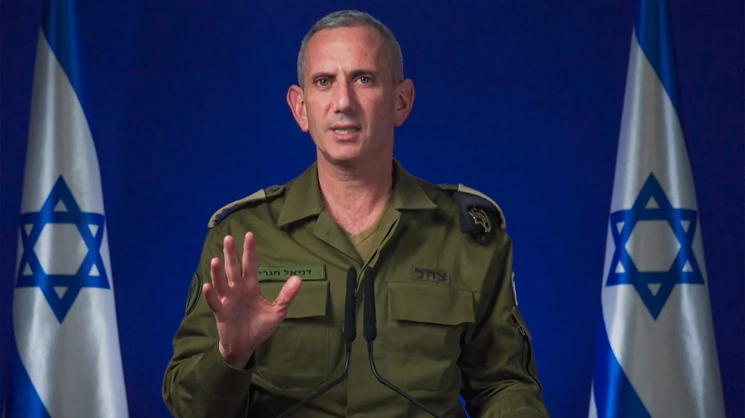 Military spokesman Daniel Hagari speaking during a recorded video released by the Israeli army on 26 October 2024 (Israeli army via AFP)