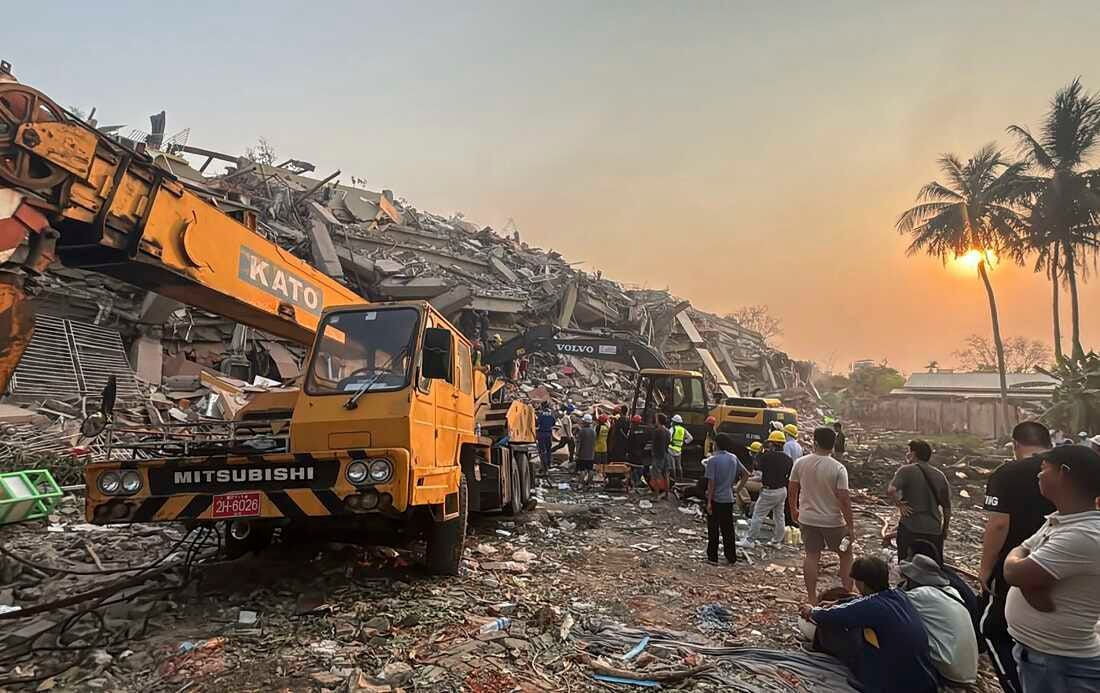 Rescuers sift through Myanmar earthquake debris as window to find survivors  closes : NPR