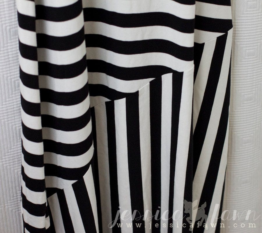 Mystree Candace Mix Stripe Sleveless Maxi Dress close-up | JessicaFawn.com
