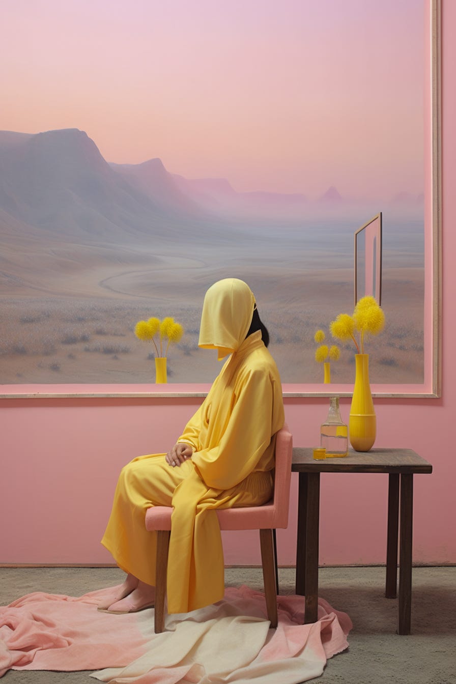 raymiao_Woman_with_mirrors_face_vintage_pink_wall_sitting_on_th_37a31b35-e465-481c-8d33-c6e99a24a379.png