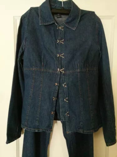 Women’s vintage blue jean denim shirt & jean pant set  (size 6) - Picture 6 of 12