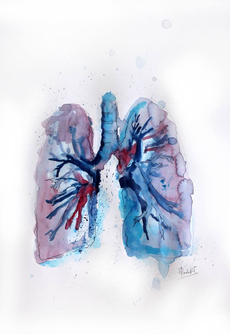 lungs Painting by Paula Roselló | Saatchi Art