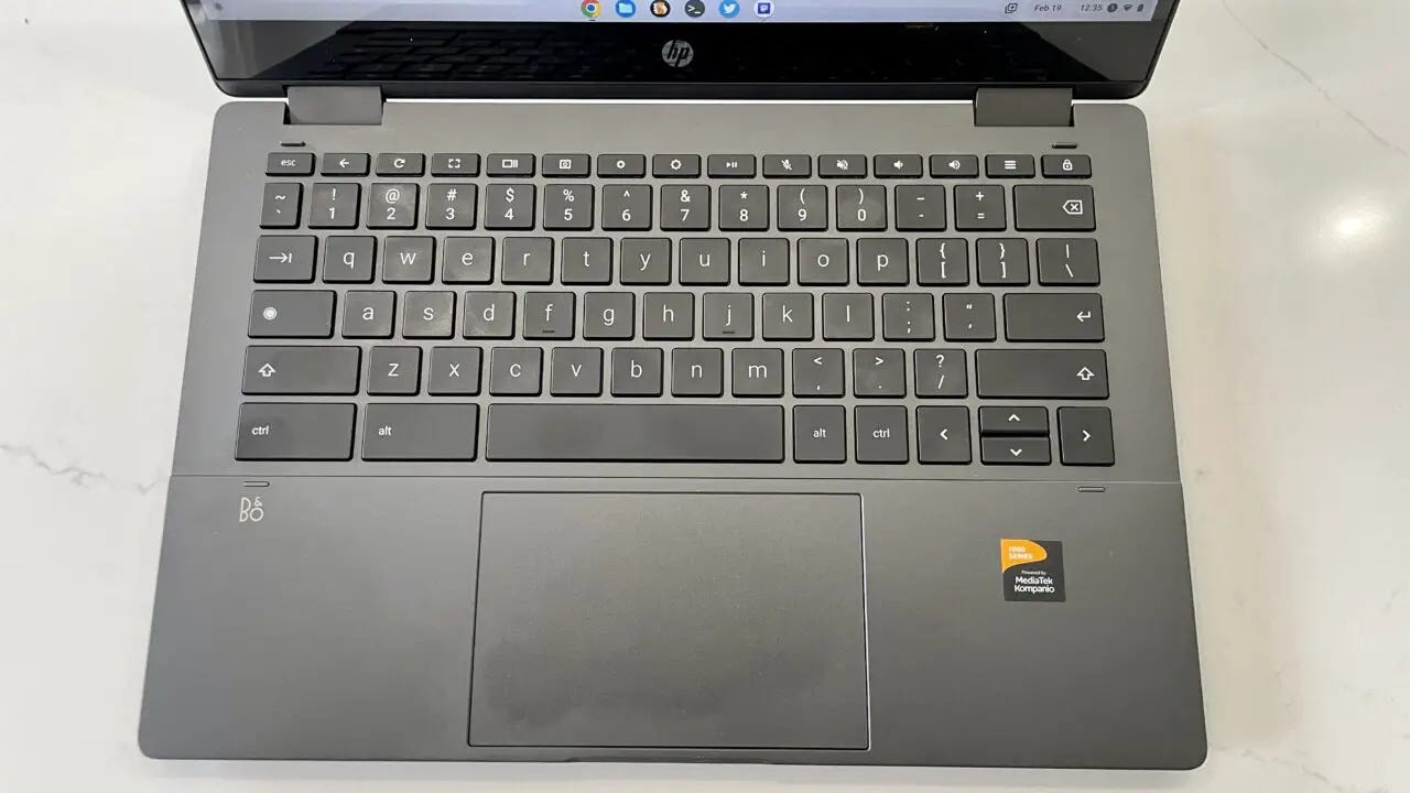 HP Chromebook x360 14b keyboard