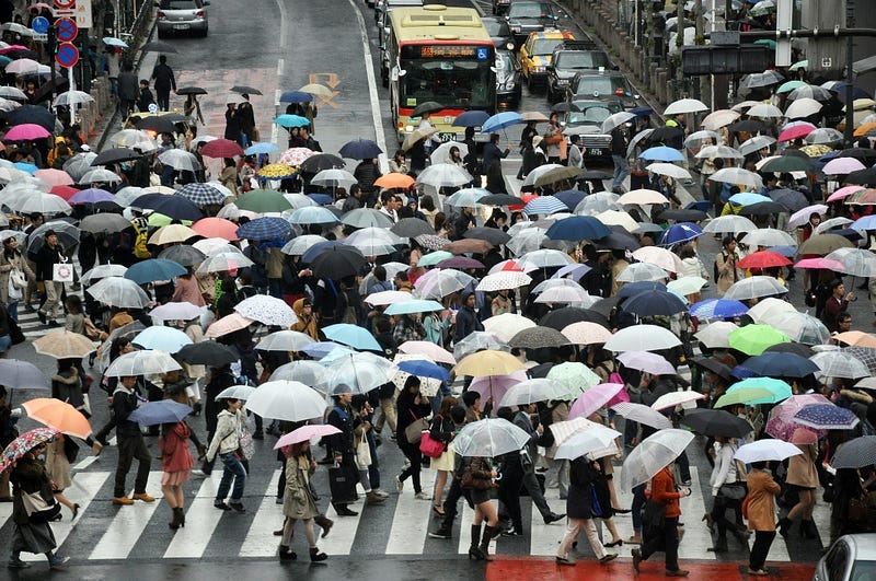 People carrying umbrellas