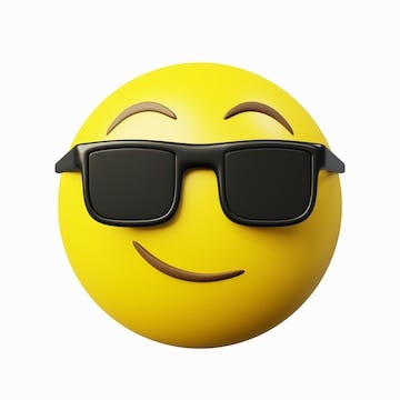 Premium Photo | 3d render image smirking cool yellow emoticon or emoji