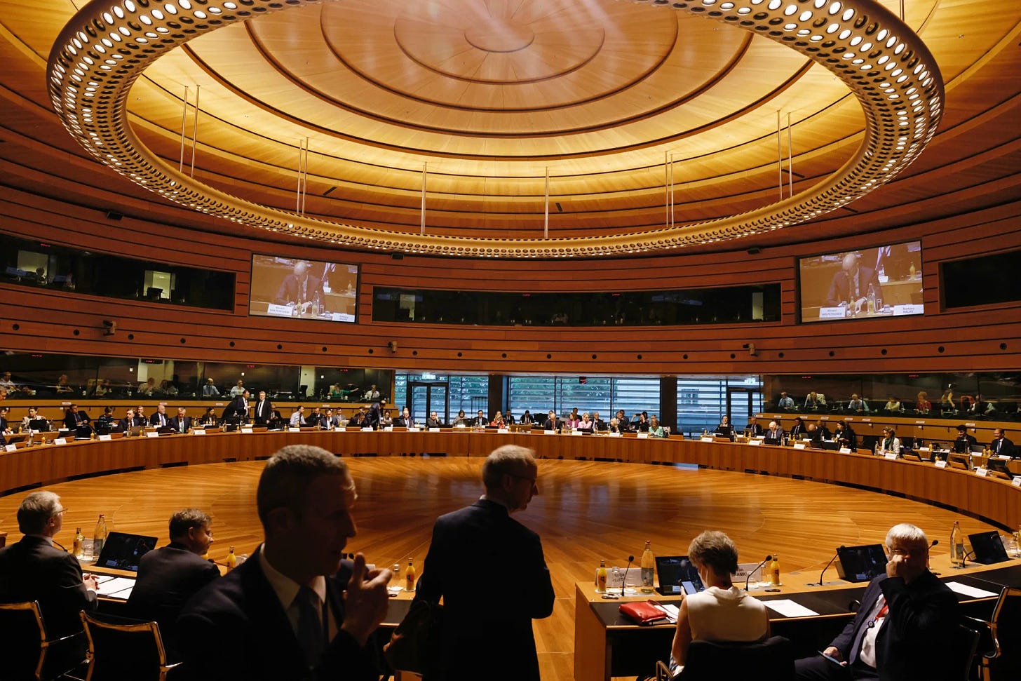 European finance ministers attend the Economic and Financial Affairs Council meeting&nbsp;in Luxembourg&nbsp;in June.