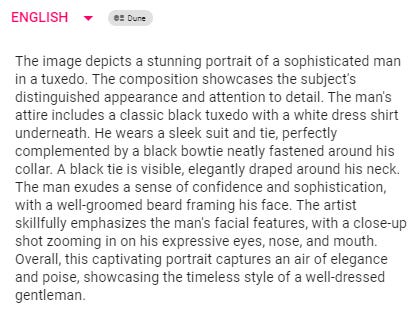 Detailed description of the image of me as a Victorian gentleman