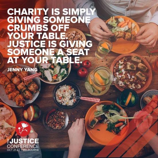 Charity is sharing your table