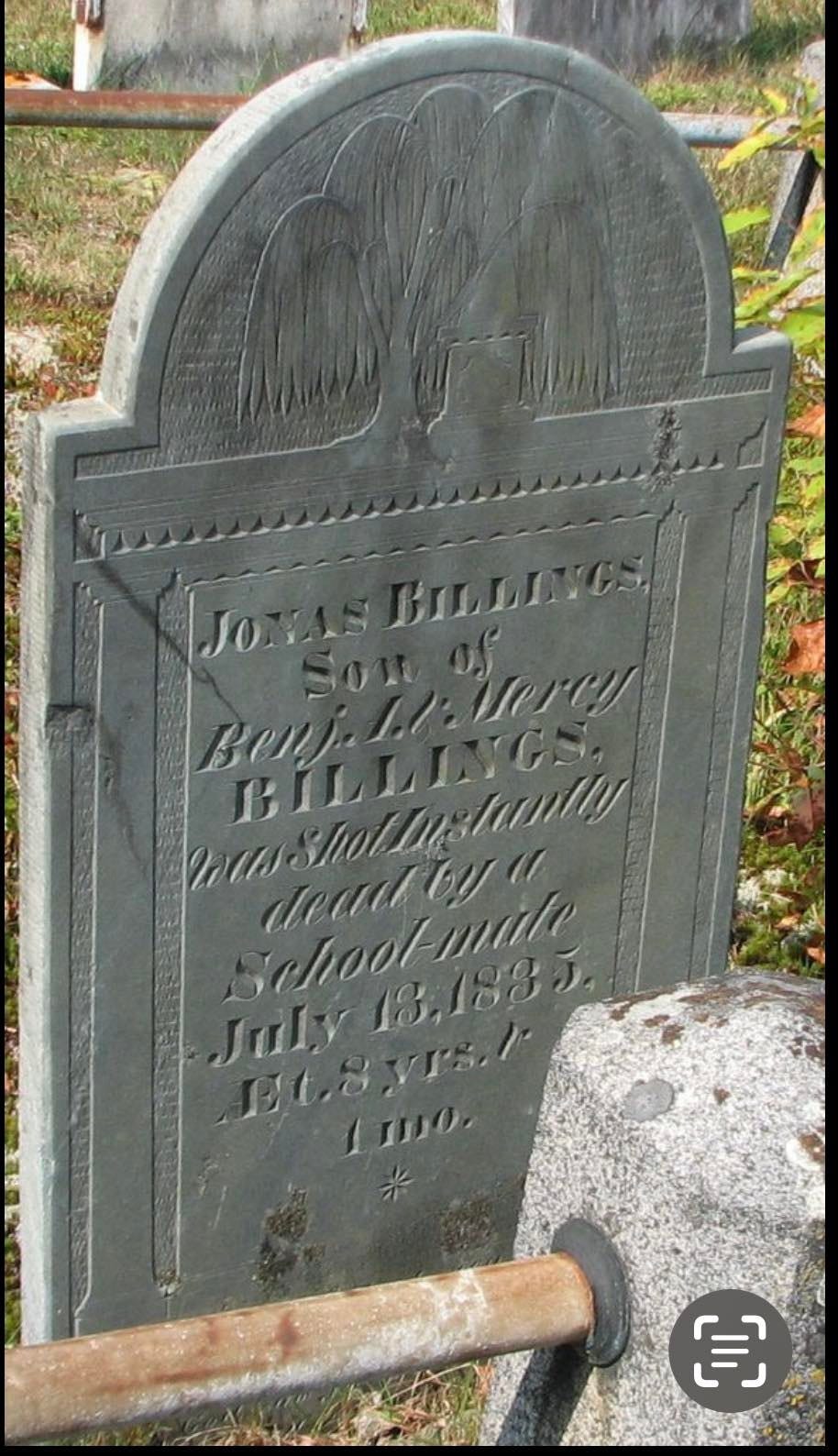 Jonas Billings gravestone