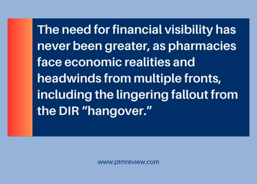 This need for financial visibility has never been greater, as pharmacies face economic realities and headwinds from multiple fronts, including the lingering fallout from the DIR “hangover.”