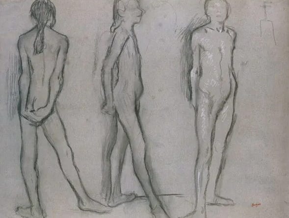 Nude studies for Degas' Little Dancer