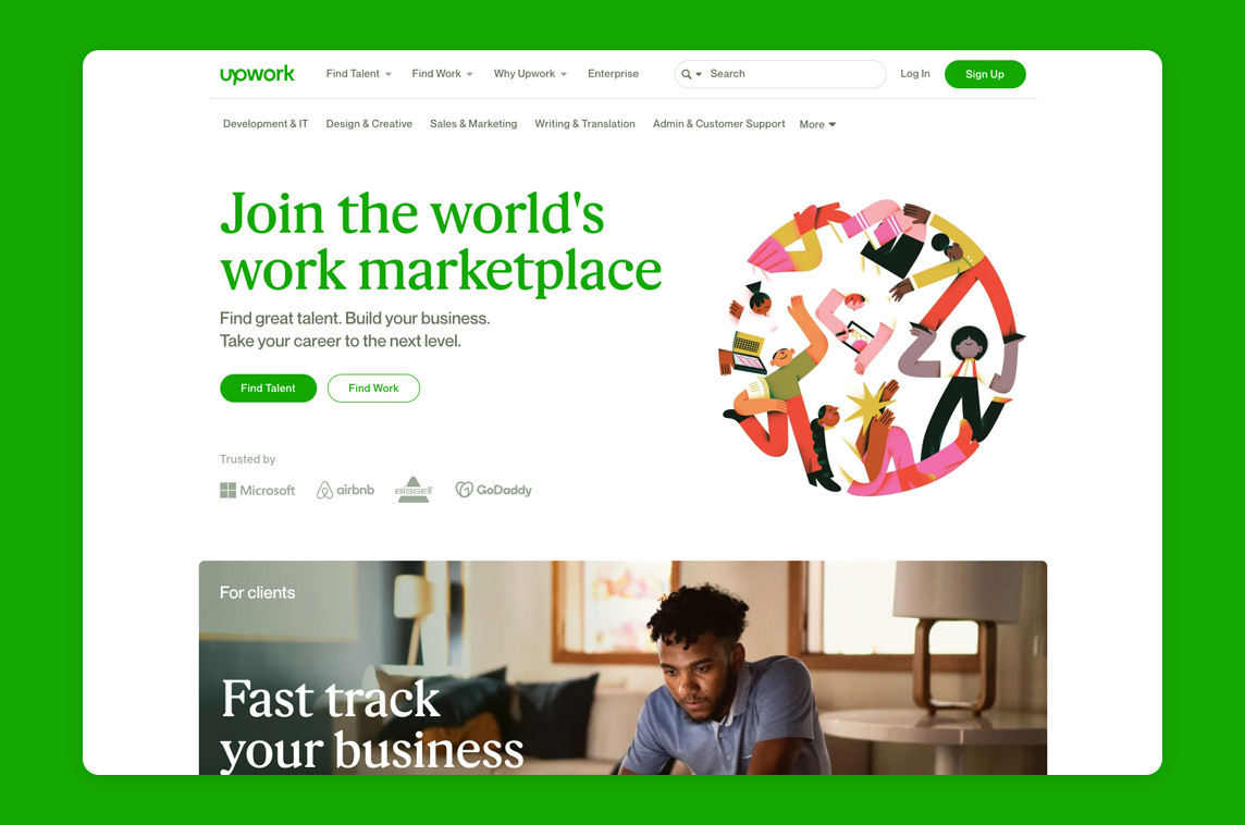 Upwork - Work Marketplace - Made with Vue.js