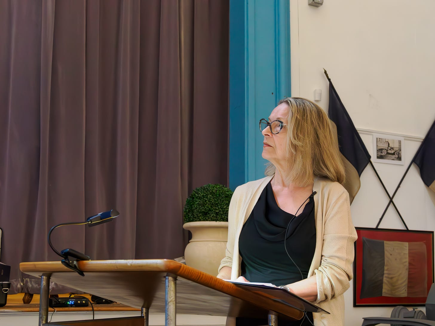 Woman giving presentation