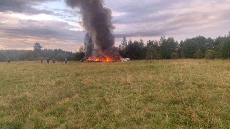 Wagner Releases Video of Plane Crash That Reportedly Killed Prigozhin