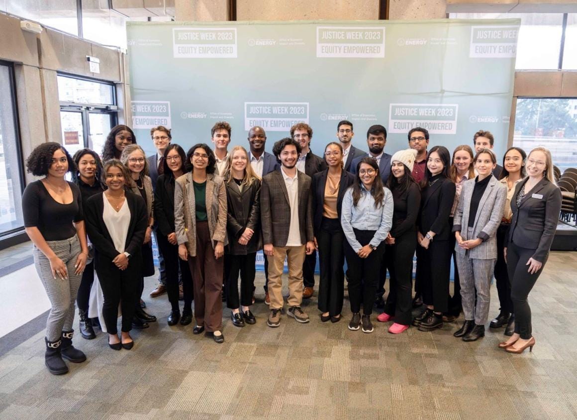 Seegars and Mogollan at Justice Week alongside students from Bowie State University, Columbia University, University at Buffalo, University of California Berkley, University of Massachusetts Amherst, and University of Texas at Austin.