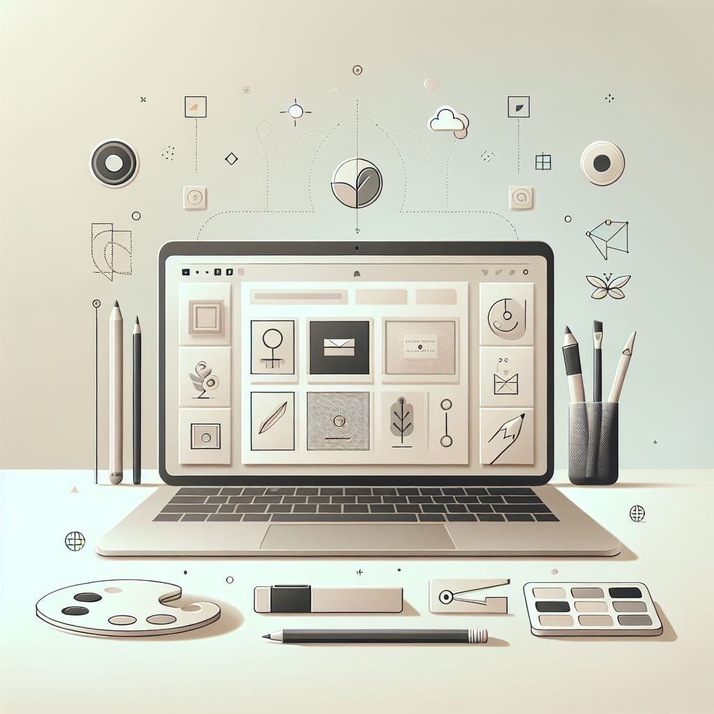 Thumbnail Image A minimalist image for a blog post on using digital portfolios to market yourself as an artist, with a neutral color scheme and pastel accents.
