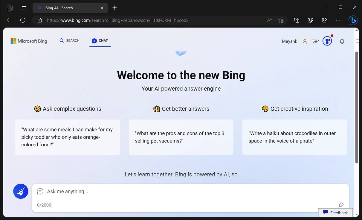 Microsoft's ChatGPT Bing search is rolling out to users