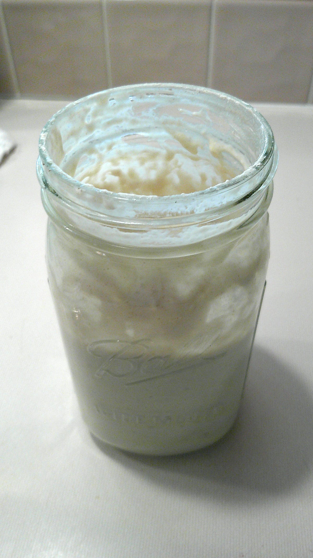 sourdough starter in a jar