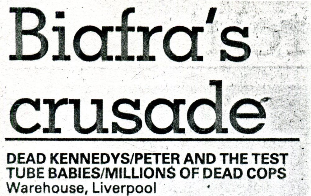 Headline from the original cutting. It reads "Biafra's crusade".